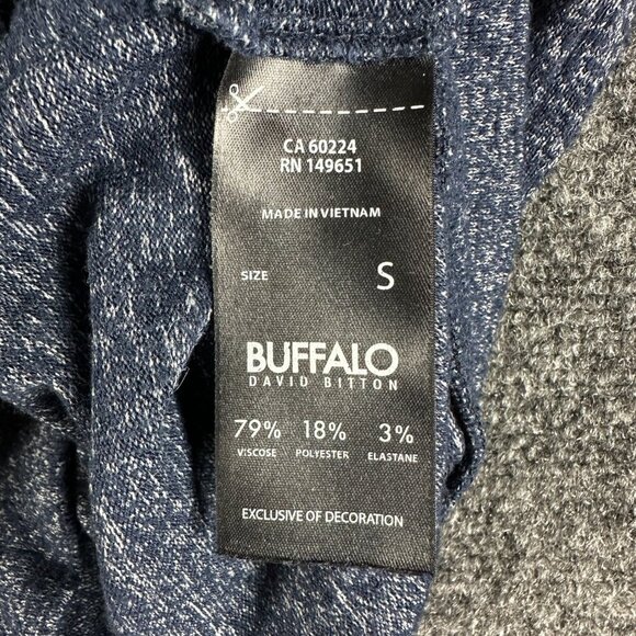 Buffalo David Bitton SweatShirt Mens Small Blue Stretch Long Sleeve Pullover - Picture 5 of 8